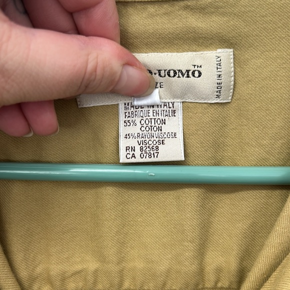 Pronto Uomo Men Dress Shirt Cotton Rayon Blend Tan Gold Color Plus Size 2XT - Picture 5 of 7